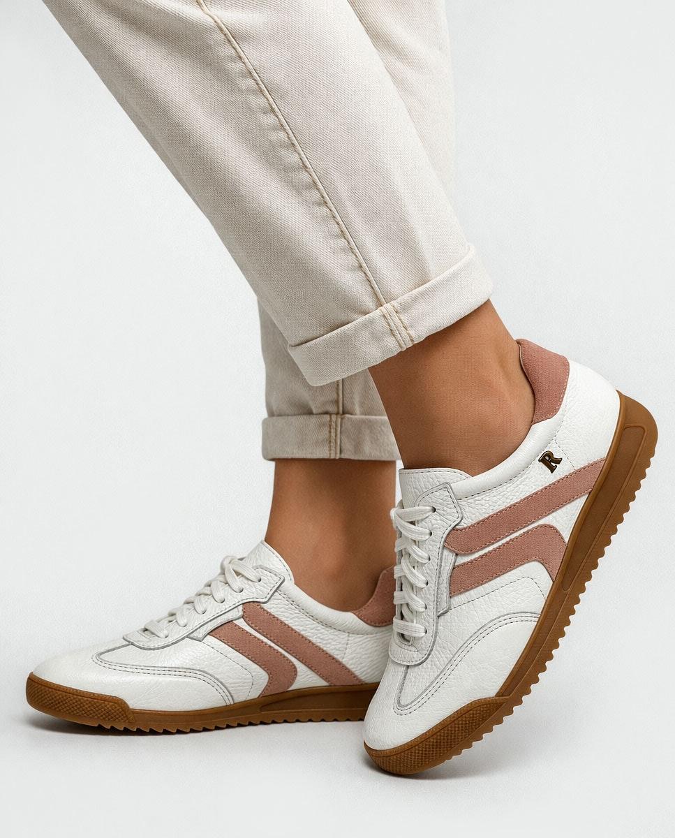 114/1110-CA Ténis Pele/Camurça Branco/Rosa